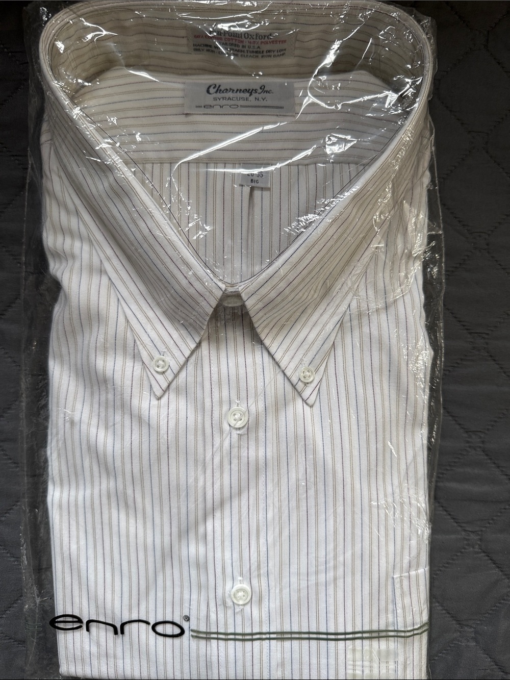 Men’s White Stripe Button-Down Shirt